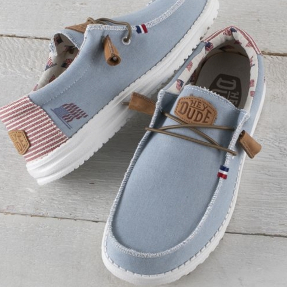 Hey Dude Wally Americana Denim Stripe